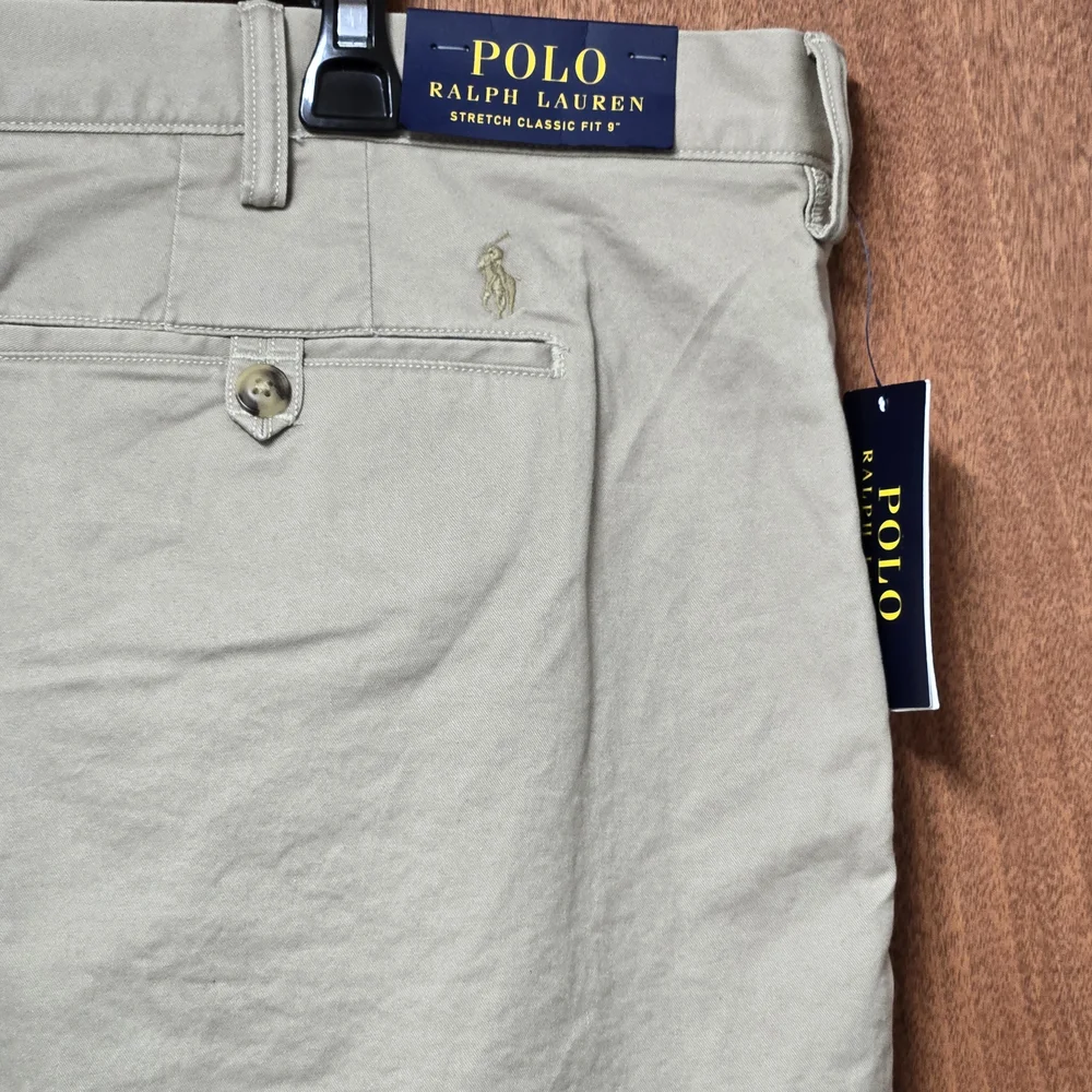 NWT POLO RAPLH LAUREN Men's Tan Shorts Stretch Classic Fit Chino Short SIZE 46B